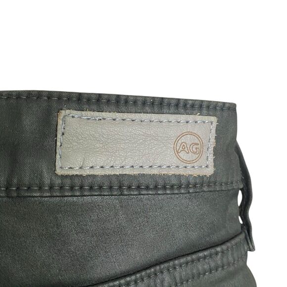 AG Adriano Goldschmied Prima Pants Womens 29x32 (Tag 27) Green Faux Leather NEW - Picture 8 of 10